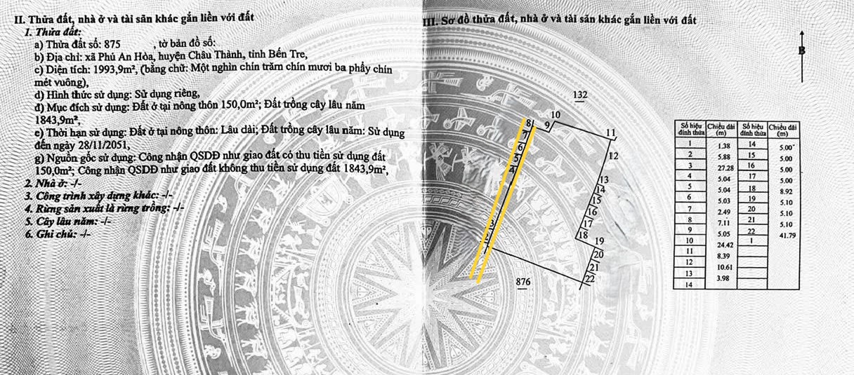 Đất nền tại xã An Phước, Châu Thành, Bến Tre 1.993,9m² giá 2.35 tỷ - Sổ đỏ chính chủ!