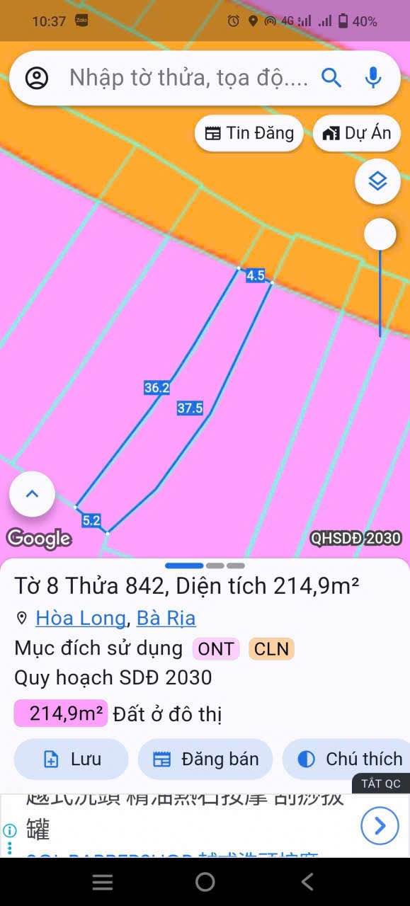 Đất nền Hòa Long Bà Rịa 214m² giá 2.5 tỷ - Phù hợp kinh doanh