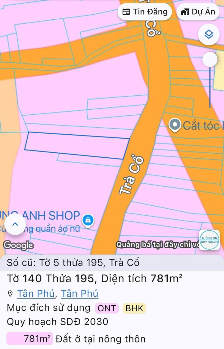 Đất thổ cư mặt tiền đường Trà Cổ 877.5m² giá 3.4 tỷ - Cơ hội đầu tư kinh doanh lý tưởng!