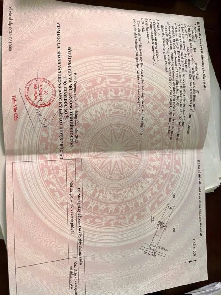 Đất nền Phước Vĩnh, Phú Giáo 620m² giá 1.1 tỷ - Đầu tư sinh lời ngay!