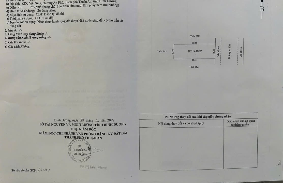 Đất nền KDC Vietsing An Phú, Bình Dương 571m² giá 42 tỷ - Cơ hội đầu tư hấp dẫn!