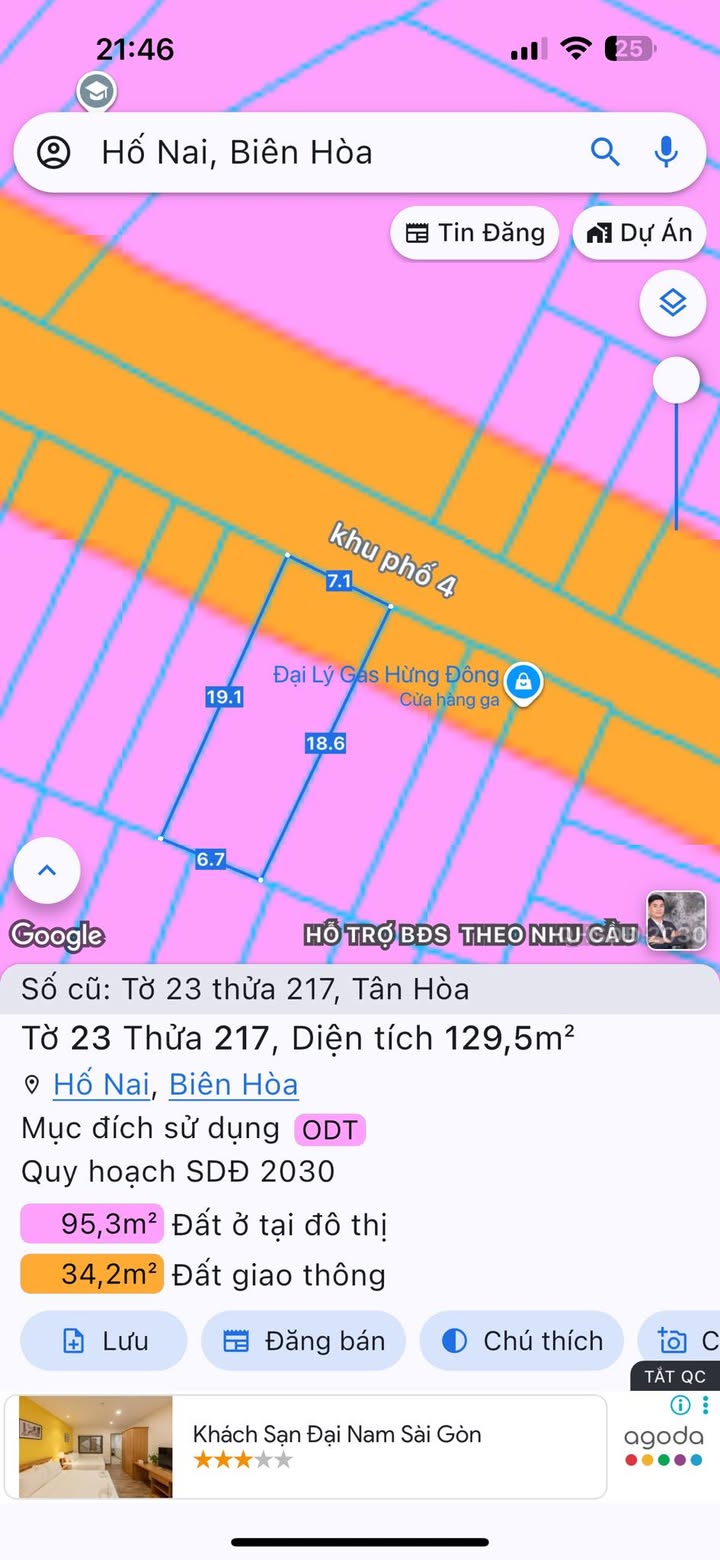 Đất thổ cư 129,5m² mặt đường 8m tại Tân Hoà - Kinh doanh thuận lợi chỉ 3,7 tỷ!