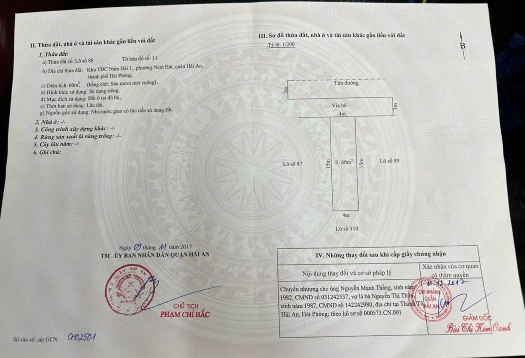 Đất nền TDC Nam Hải 1, Hải An, Hải Phòng 60m² giá 2.58 tỷ - Sổ đỏ chính chủ!