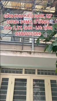 Nhà 2 tầng Tân Hưng, Q7 34m² giá 2.2 tỷ - Sổ hồng chính chủ