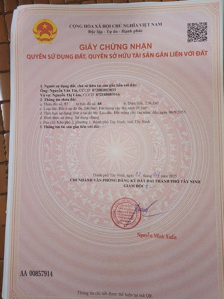 Đất nền đường Nguyễn Văn Tốt, Tây Ninh 200m² - Cơ hội đầu tư hấp dẫn!