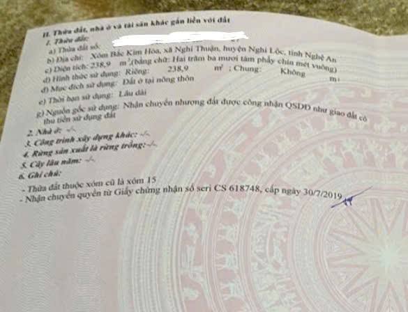 Đất thổ cư Nghi Thuận 238m² giá thỏa thuận - Vị trí đắc địa gần KCN WHA