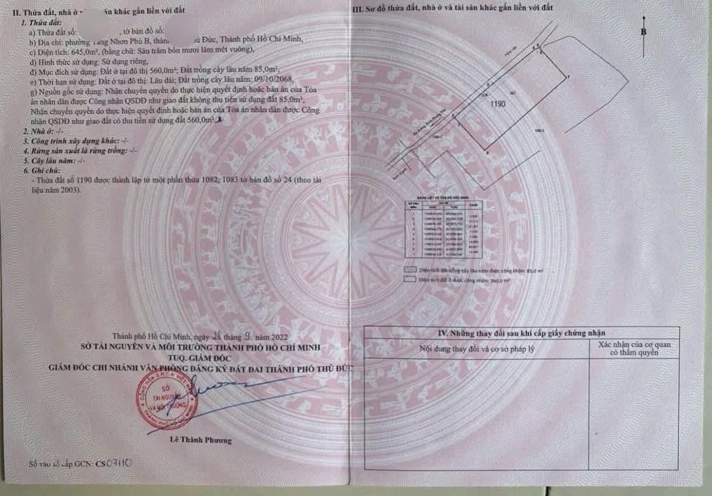 Đất thổ cư 640m² Tăng Nhơn Phú B, Thủ Đức giá 27 tỷ - Cơ hội đầu tư hấp dẫn!