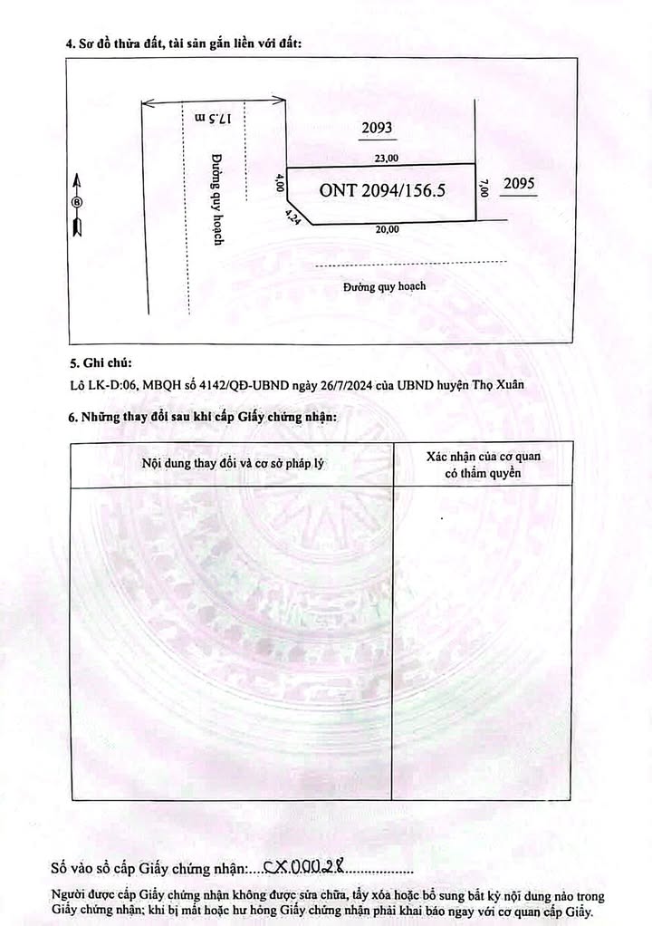 Đất nền Thọ Xuân 156.5m² giá 1.065 tỷ - Đầu tư lý tưởng tại KCN Xuân Hòa!