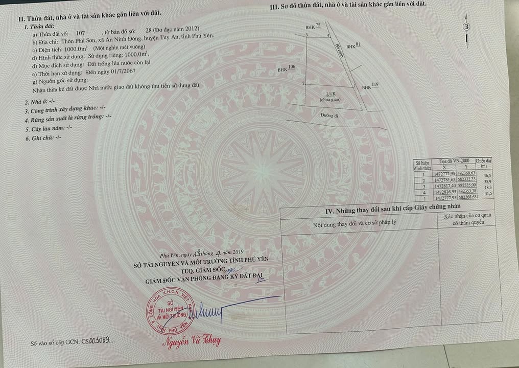 Đất thổ cư 1000m² tại thôn Phú Sơn, xã An Ninh Đông - Cơ hội đầu tư lý tưởng!