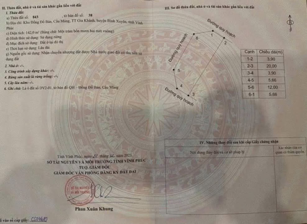 Đất nền Gia Khánh, Bình Xuyên 142m² giá 3.6 tỷ - Siêu phẩm 3 mặt tiền!