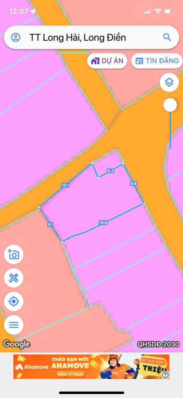 Đất góc 2 mặt tiền đường nhựa Long Hải 215m² giá 6.5 tỷ - Đầu tư sinh lời ngay!