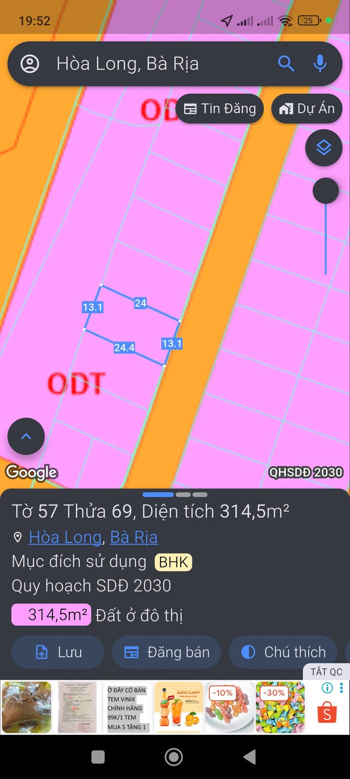 Đất nền Barimex Hòa Long 312m² giá 3.75 tỷ - Hướng Đông, chính chủ bán gấp!