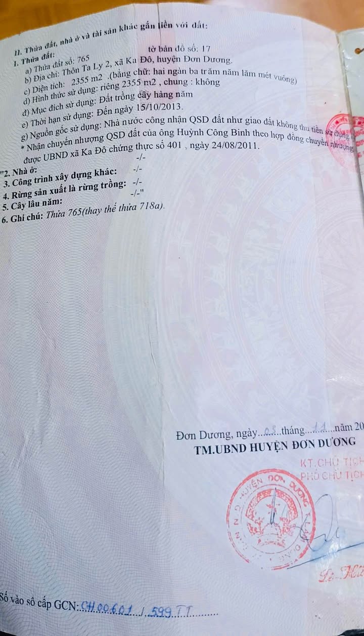 Đất sào Tali 2 Ka Đô 2355m² giá 1 tỷ - Đầu tư sinh lời tại Lâm Đồng!