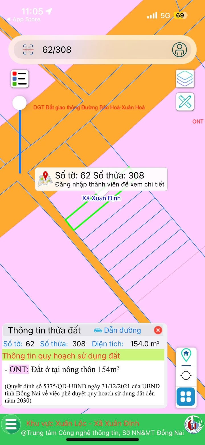 Đất thổ cư Xuân Định, Xuân Lộc 154m² giá chỉ 462 triệu - Tiềm năng tăng giá mạnh!