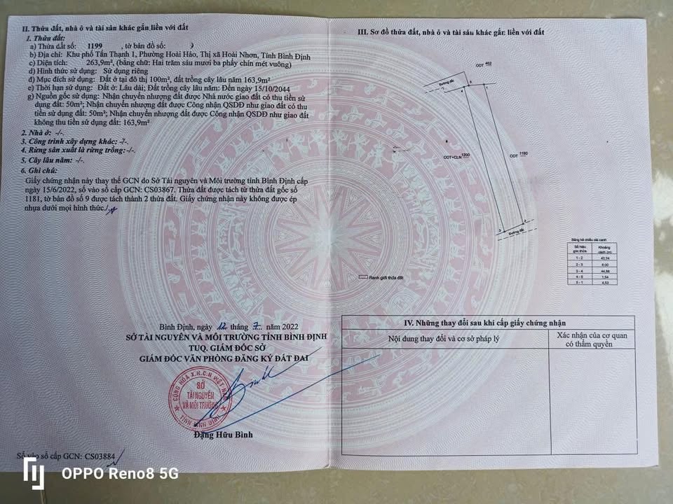 Đất nền gần chợ Cát phường Hoài Hảo 263m² - Cơ hội đầu tư tốt!