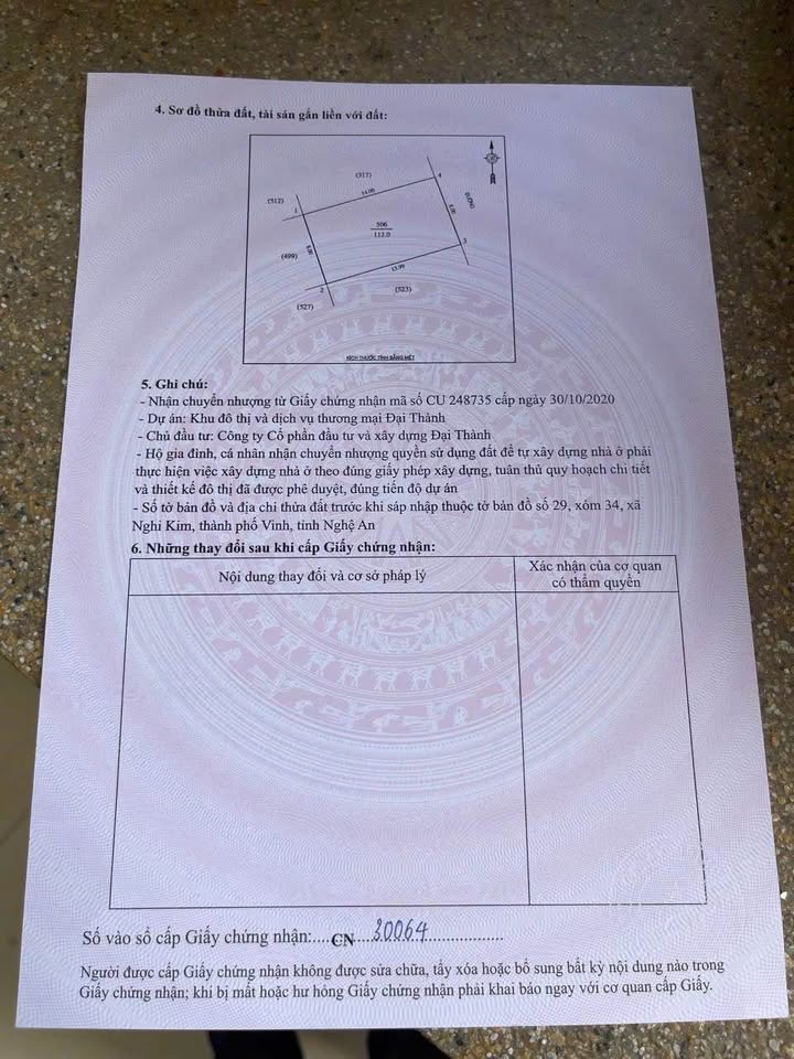 Đất dự án Đại Thành, Nghi Kim 112m² giá 3 tỷ - Đường rộng 12m, tiện ích đầy đủ!