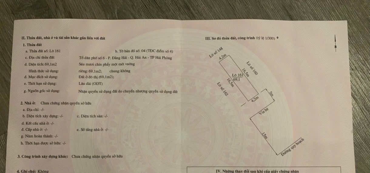 Đất TDC Điểm 4, Đằng Hải, Hải Phòng 69m² giá 4.692 tỷ - Đầu tư sinh lời ngay!