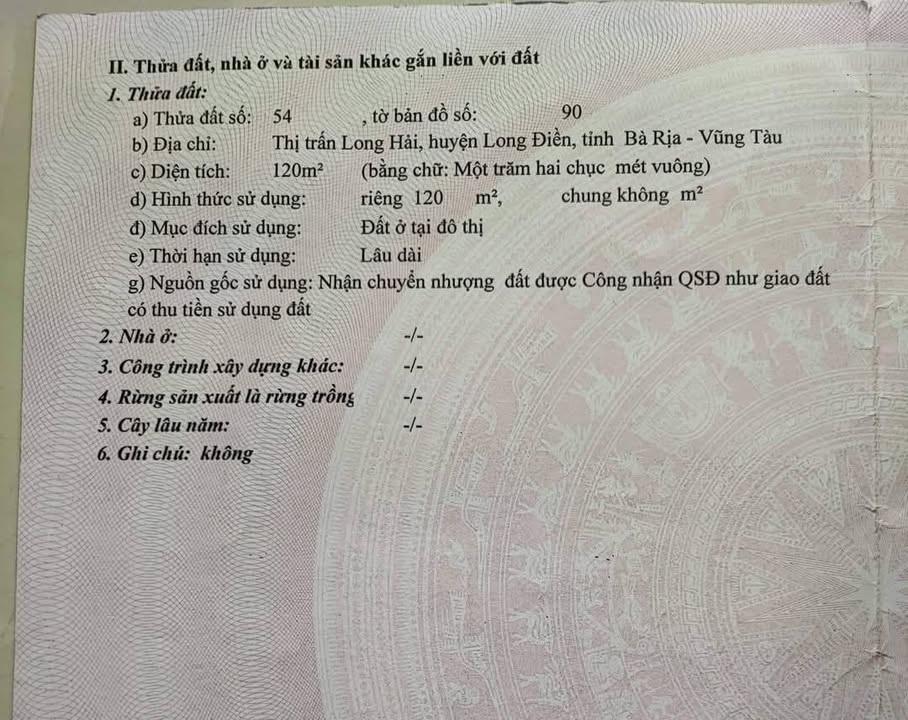 Nhà phố Long Hải 120m² giá 6 tỷ - Vị trí đắc địa trong chợ!