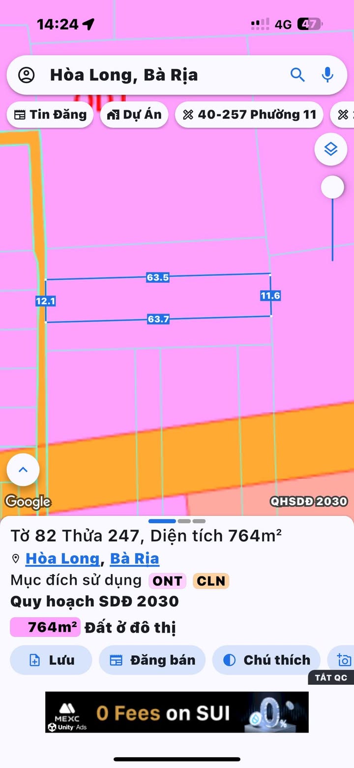 Đất nền Hoà Long, Bà Rịa 756m² giá 4 tỷ - Gần chợ và trường học!