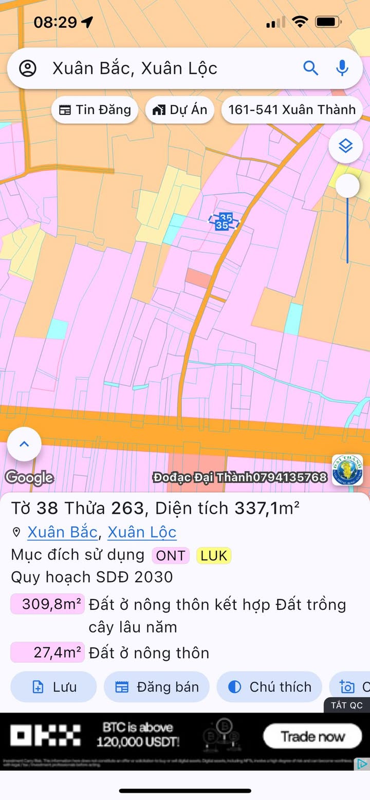 Đất nền Xuân Bắc 350m² giá 800 triệu - Đầu tư sinh lời ngay!