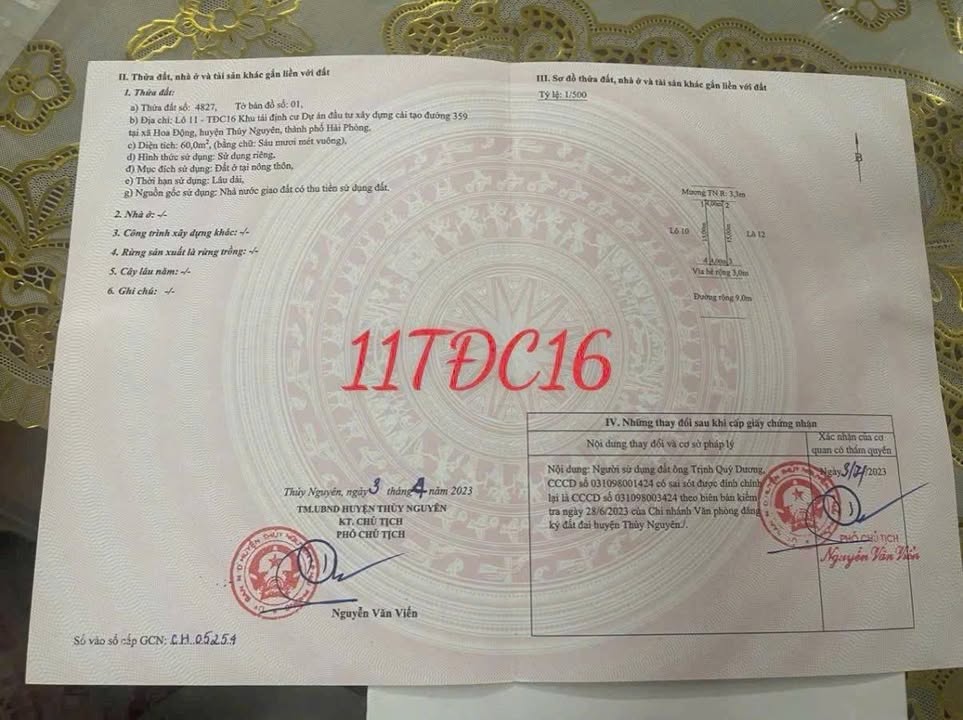 Đất Tái định cư Hoa Động, Thủy Nguyên 60m² giá 3 tỷ - Đầu tư sinh lời ngay!