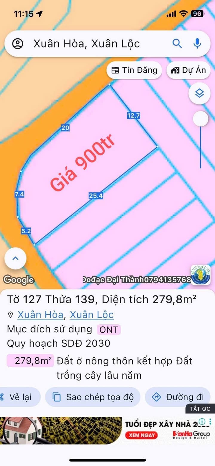 Đất nền Xuân Hoà, Đồng Nai 128.2m² - Giá tốt, cơ hội đầu tư tuyệt vời!