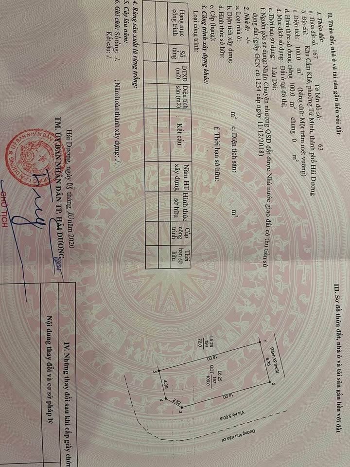 Đất nền lô góc Tứ Minh, Hải Dương 100m² - Cơ hội đầu tư cực tốt!