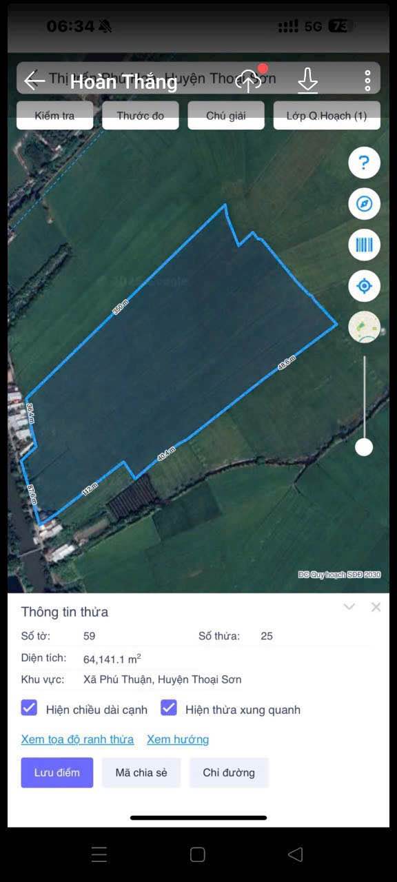 Đất nông nghiệp mặt tiền Kênh Xã Đội, Phú Hoà, An Giang 77 công - Giá thỏa thuận hấp dẫn!