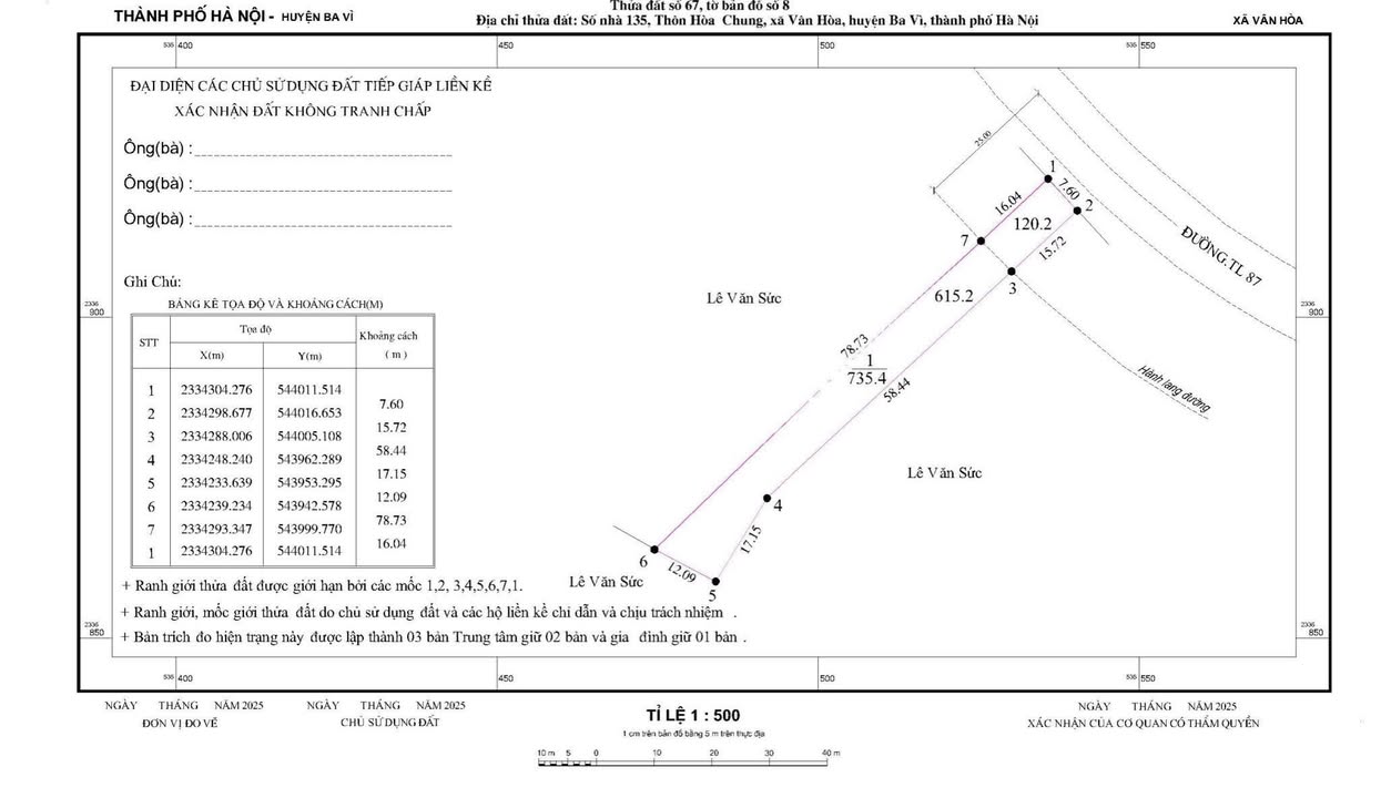 Đất cho thuê mặt đường Vân Hòa, Ba Vì 684m² - Vị trí đắc địa, giao thông thuận lợi!