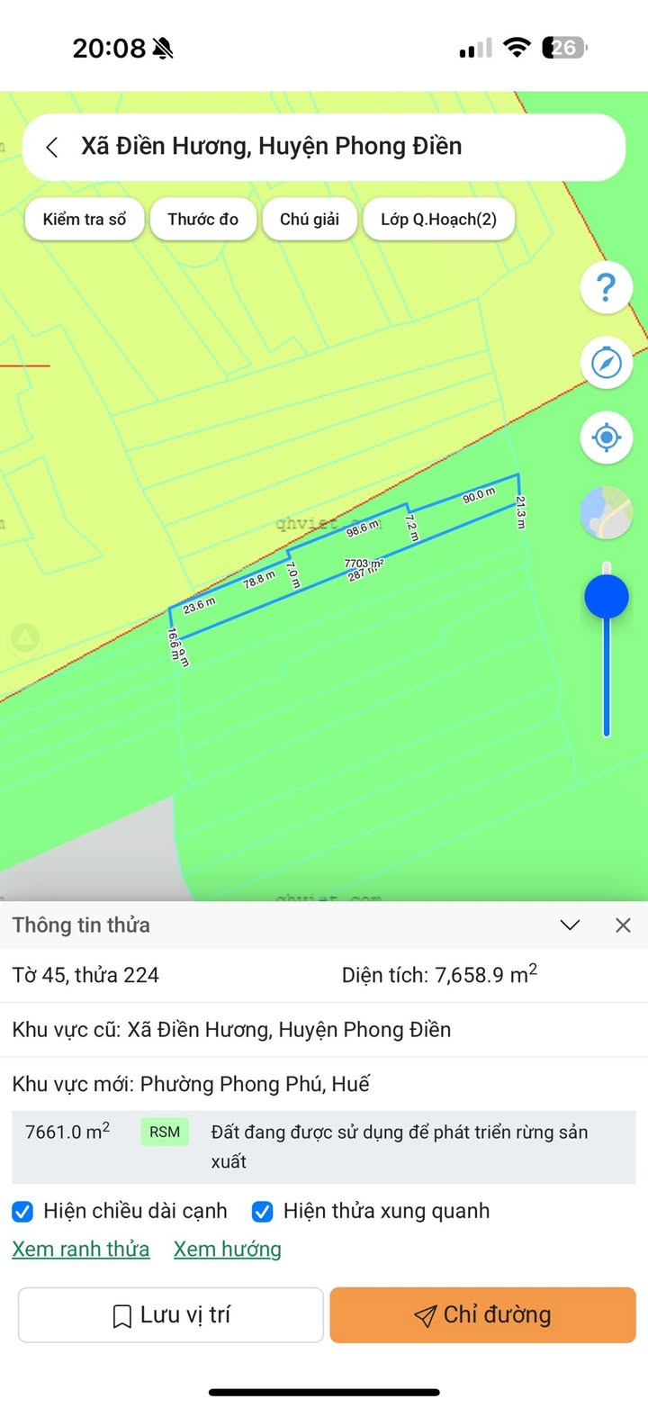 Đất nền Phong Phú, Huế 7600m² giá 110 triệu - Cơ hội đầu tư tuyệt vời!