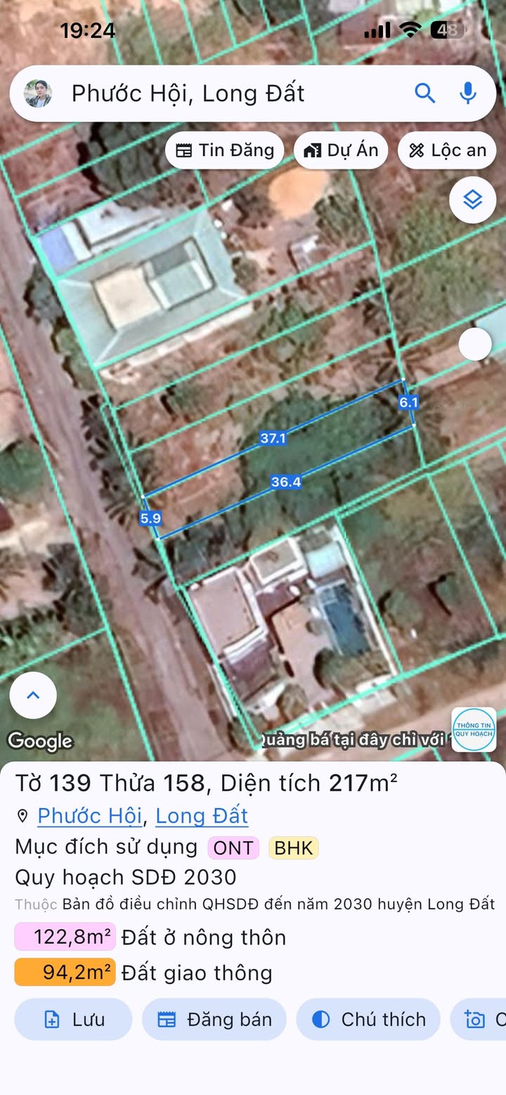 Đất nền Phước Hải, Đất Đỏ 217m² giá 2.2 tỷ - Vị trí đẹp, gần biển!