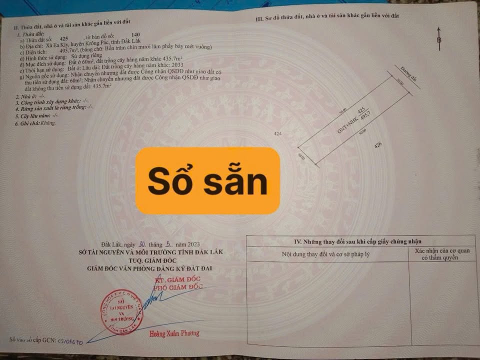 Đất nền Kaly, huyện Krông Pắc 500m² giá 249 triệu - Cơ hội đầu tư tuyệt vời!