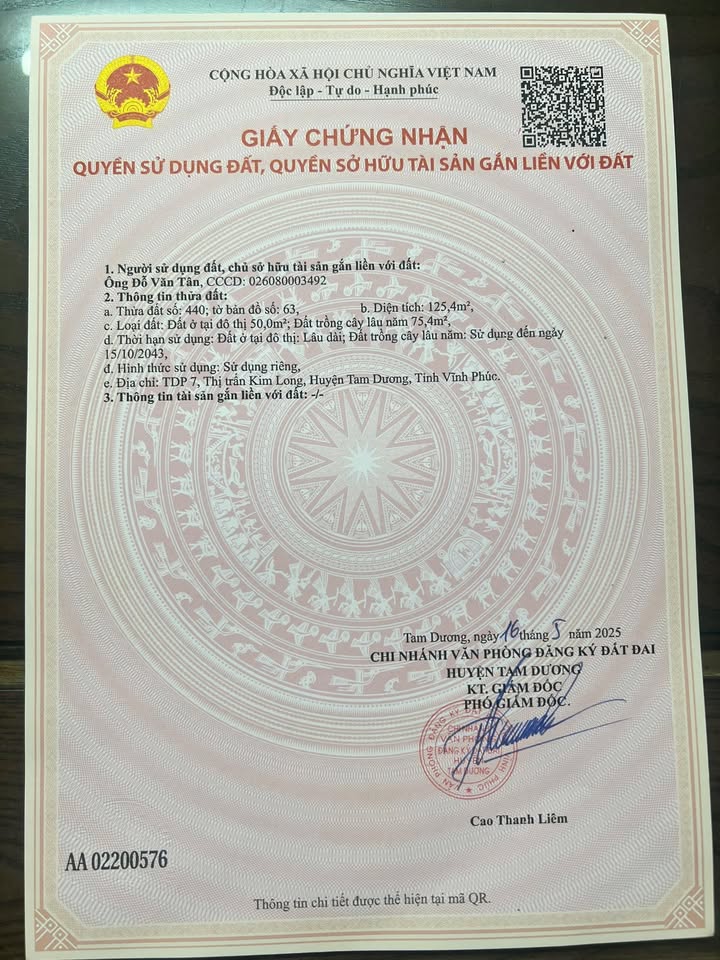 Đất nền Kim Long, Tam Dương 125m² giá 700 triệu - Sát khu X32 đông đúc!