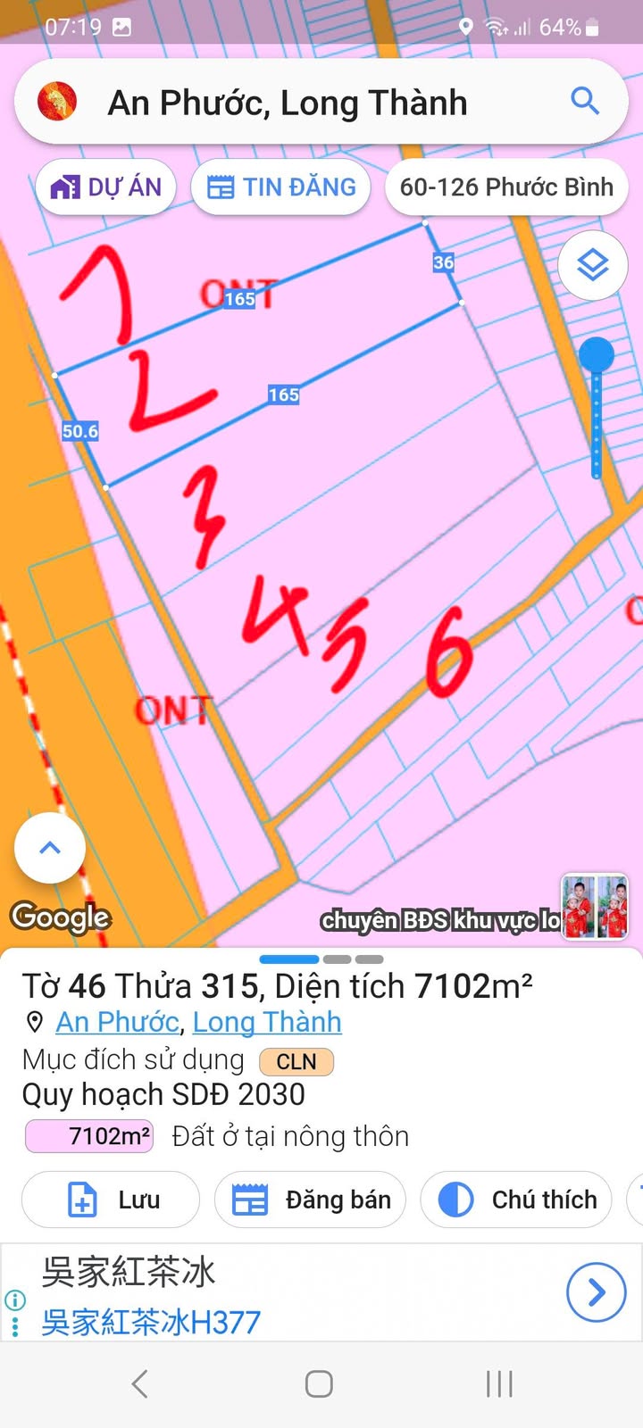 Bán lô đất 35.511m² An Phước, Long Thành - Giá 6.5 triệu/m², Pháp lý rõ ràng!