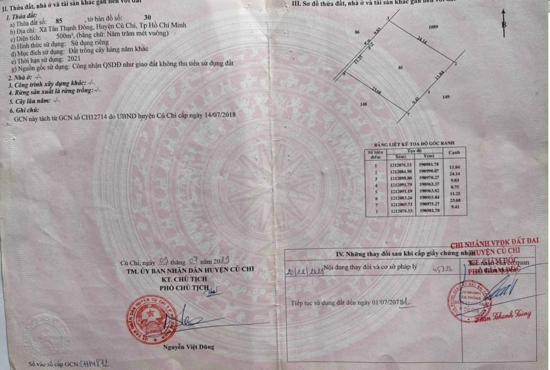 Đất vườn Tân Thạnh Đông Củ Chi 504m² giá 2.3 tỷ - Đường xe tải tới nơi!