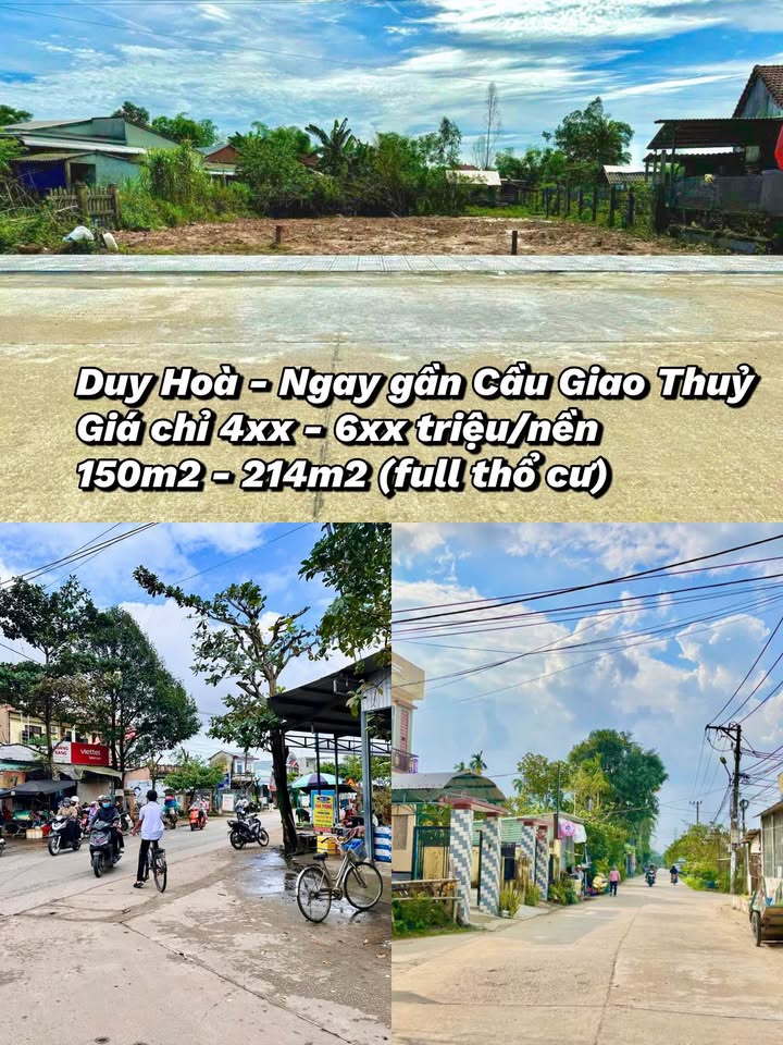 Đất nền Duy Hòa, Duy Xuyên, Quảng Nam 150m² chỉ 400 triệu - Cơ hội đầu tư hiếm có!