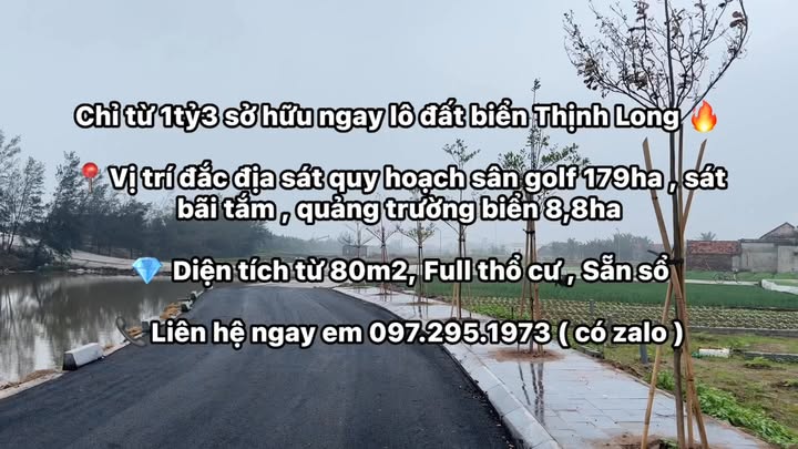 Đất nền Thịnh Long 80m² giá 1.3 tỷ - Vị trí đắc địa gần bãi tắm!