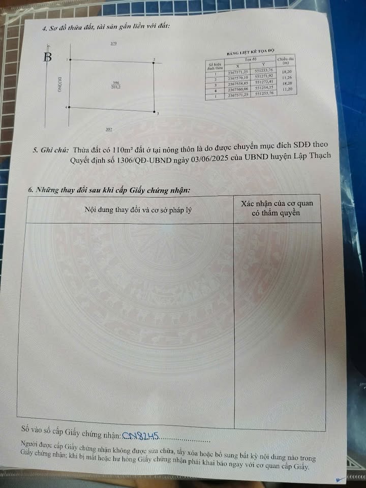 Đất nền Bàn Giản Lập Thạch 200m² giá 1.6 tỷ - Cơ hội đầu tư sinh lời vượt trội!