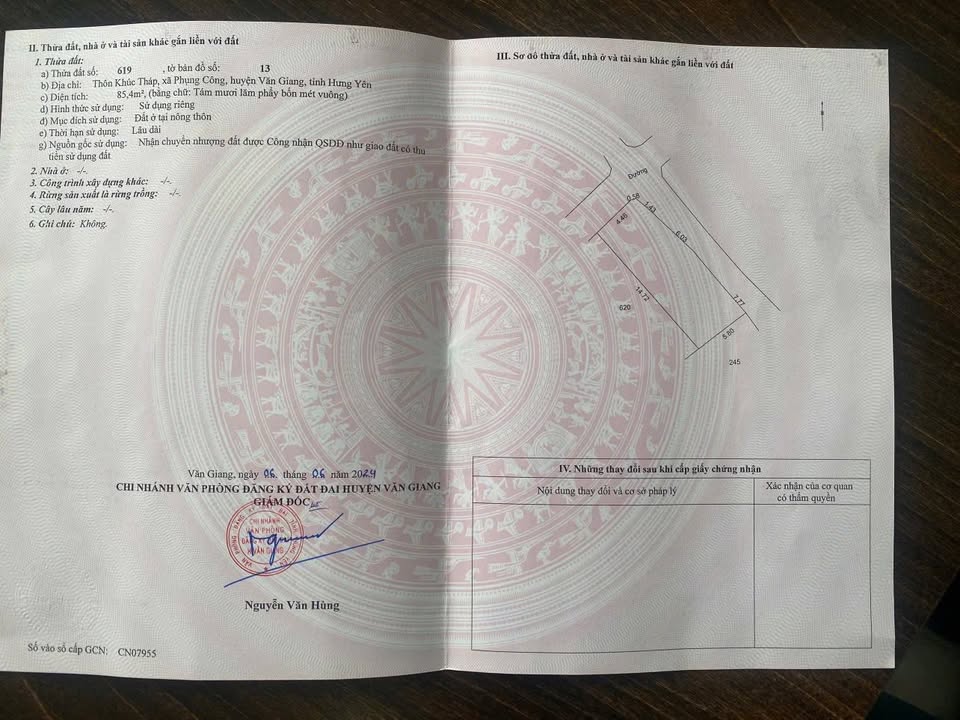Đất nền Phụng Công, Hưng Yên 85m² giá 500 triệu - Lô góc hai mặt tiền tiềm năng!