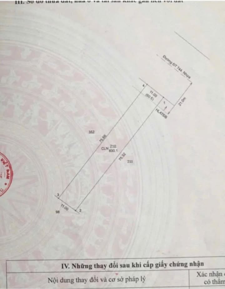 Đất nền mặt tiền ĐT744 An Tây 825m² giá 7 tỷ - Sổ đỏ chính chủ