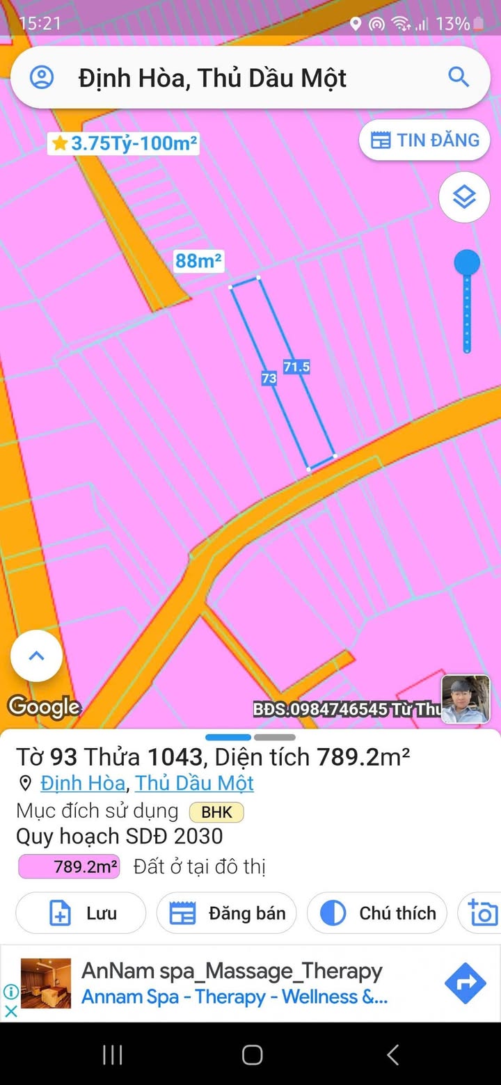 Đất nền 789m² Định Hòa, Thủ Dầu Một - Giá thỏa thuận hấp dẫn!