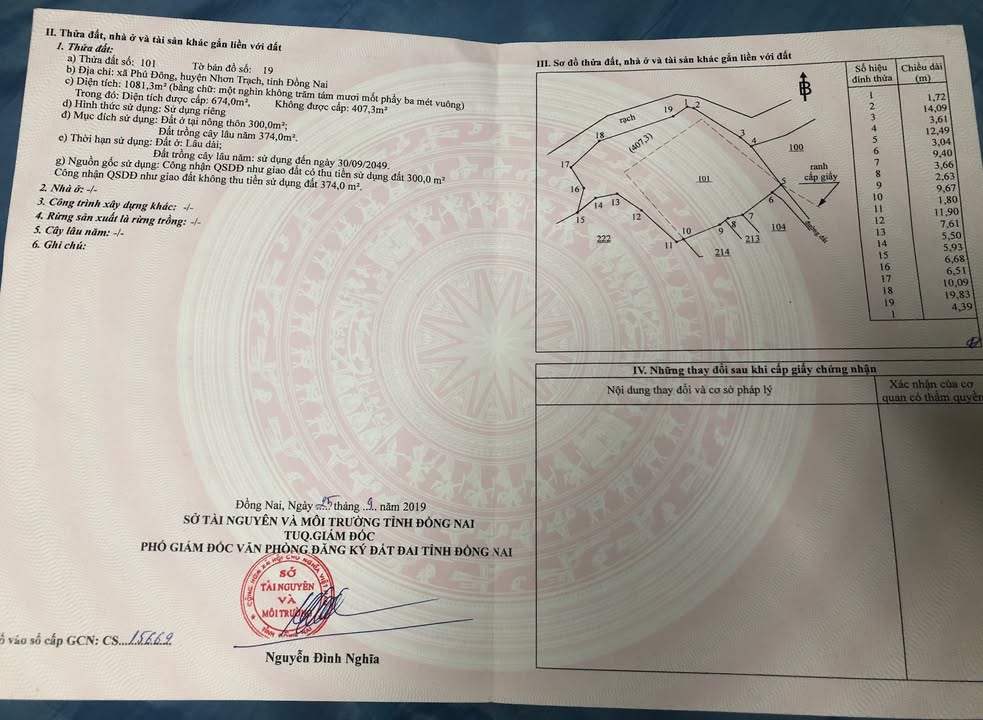 Bán đất 2 mặt sông 1.081,3m² tại Đại Phước, Nhơn Trạch - Tiềm năng đầu tư lớn!