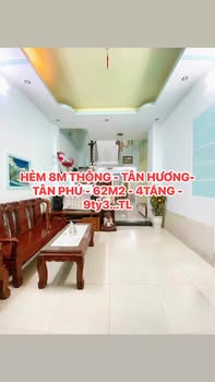 Nhà phố Tân Hương, Tân Phú 62m² giá 9.3 tỷ - Hẻm rộng ô tô tránh nhau thoải mái!
