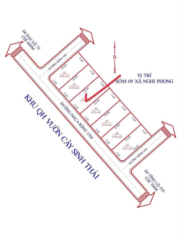 Đất nền Nghi Phong 116m² giá chỉ 2.663 tỷ - Đường rộng ô tô tránh nhau!