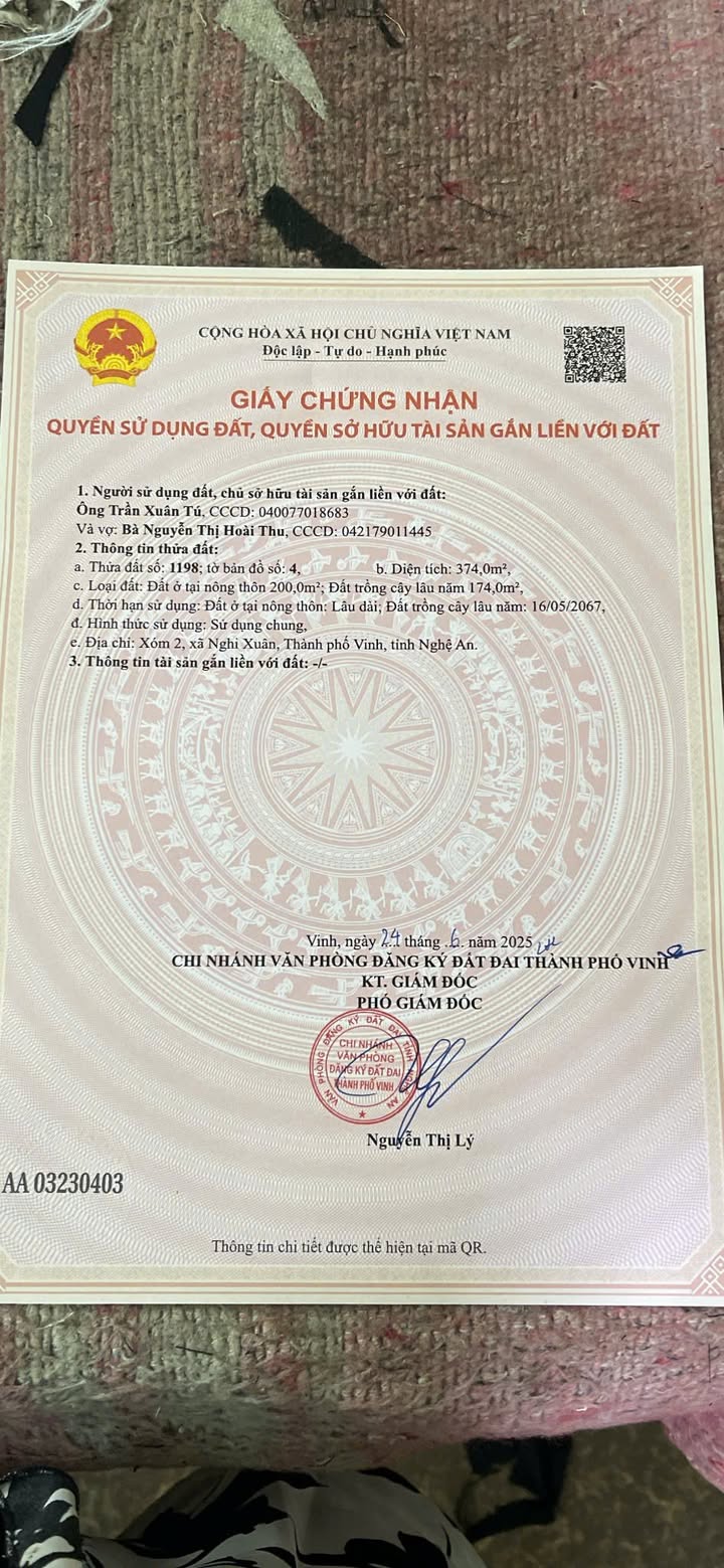 Đất Nền Xóm 2, Nghi Xuân 374m² giá 3.74 tỷ - Đầu tư sinh lời nhanh!