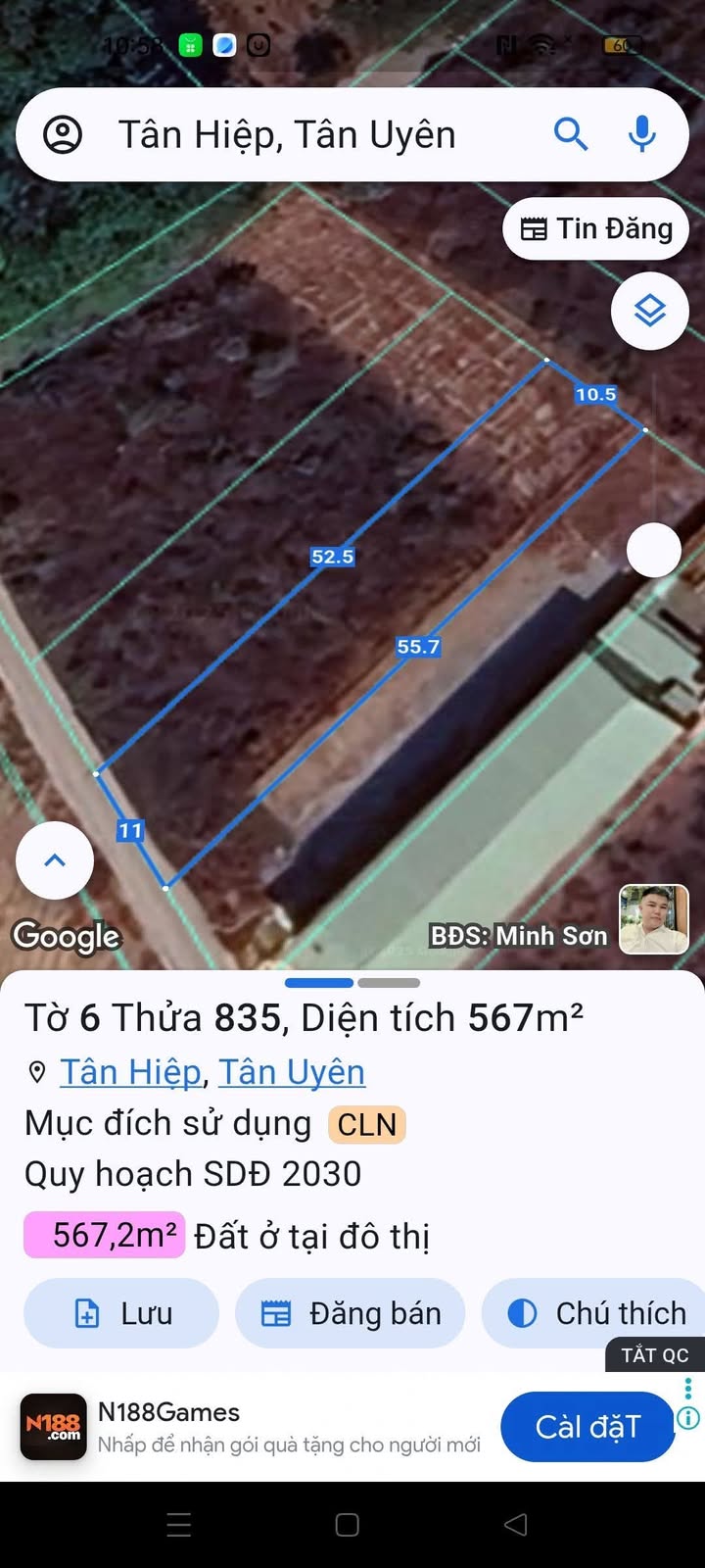 Đất nền Tân Hiệp Tân Uyên 605m² giá 4.5 tỷ - Phù hợp đầu tư và kinh doanh