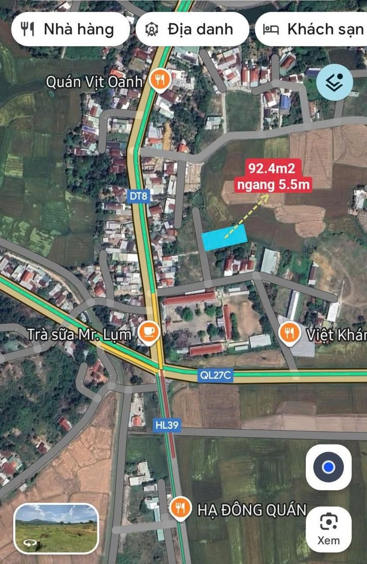 Đất thổ cư Diên Hòa, Diên Khánh 92m² giá 890 triệu - Cơ hội đầu tư tuyệt vời!