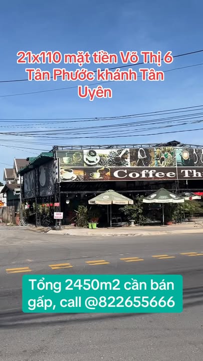 Đất mặt tiền Võ Thị Sáu, Tân Phước Khánh 2450m² - Cơ hội đầu tư lý tưởng!