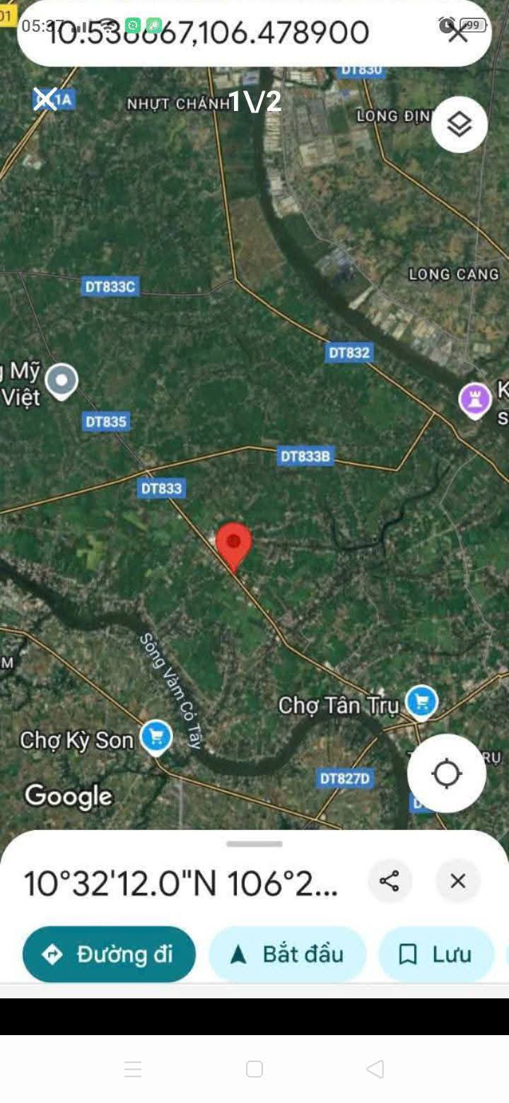 Nhà vườn mặt tiền đường 833, Tân Trụ, Long An 1900m² giá 6.3 tỷ - Cơ hội hiếm có!