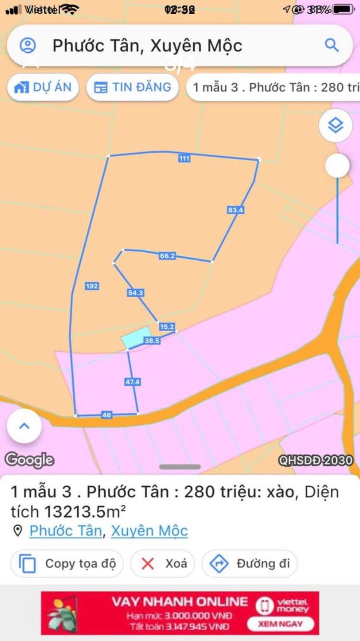 Đất nền Phước Tân 1,3ha giá 3.5 tỷ - Khu dân cư giáp KCN